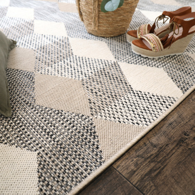 Tapis graphique Essenza Marron - Cubes 3D - tranche