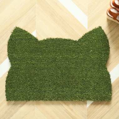 Paillasson Coco - Chat Miaou - Vert - vue du dessus
