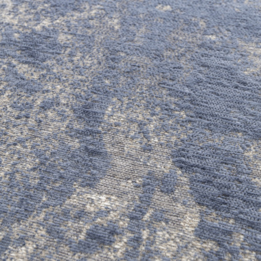 Tapis souple en tissu chenille recyclé Montmartre bleu de Nîmes - gros plan