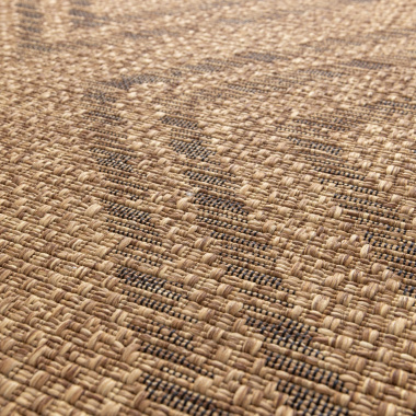 Tapis d'intérieur ou d'extérieur aspect naturel - Inca - Camel - gros plan