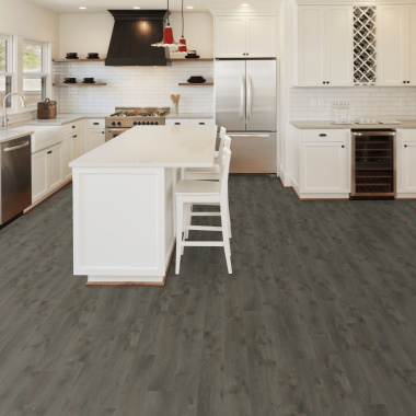 Parquet vinyle rigide Ultime - Pose clipsable - Chêne brun foncé - cuisine