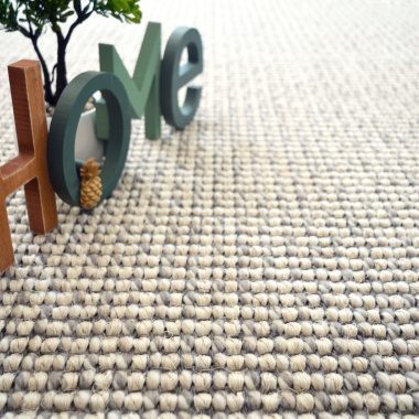 Laine et Sisal Caloundra grosses boucles - Crème - Macro de face