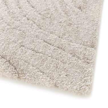 Tapis de salon doux à motif organique - Ida - Grège - coin