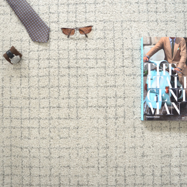 Tapis Nomadic Crème - Quadrillage - Vue de haut