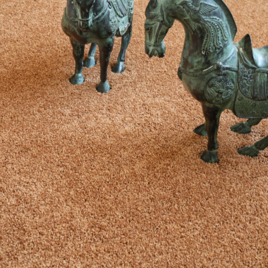 Tapis sur mesure en polyester recyclé Re-life rouille terracotta - vue de près