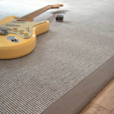 Tapis Tissé plat Mahé silver ganse coton taupe - Tranche