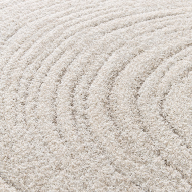 Tapis de salon doux à motif organique - Ida - Grège - gros plan