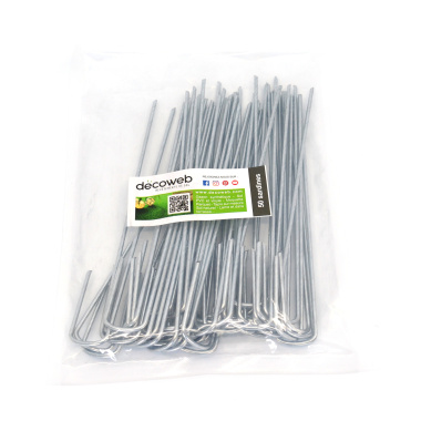 Sachet de 50 agrafes acier galvanisé pour pose de gazon synthétique