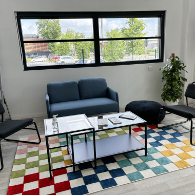 Tapis extérieur et intérieur motif damier - Petit Marius - Multicolore - partenariat