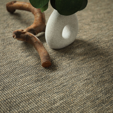 Tapis intérieur / extérieur Nusa écorce ganse anthracite - gros plan