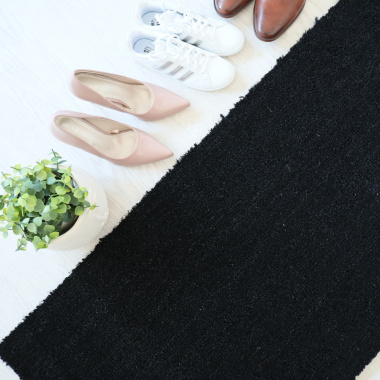 Tapis sur mesure Paillasson Brosse Coco 23mm - Noir - vue du dessus