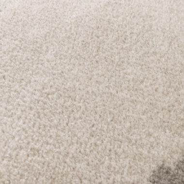 Tapis rond en matière douce recyclée - Creamy - Beige et crème - gros plan