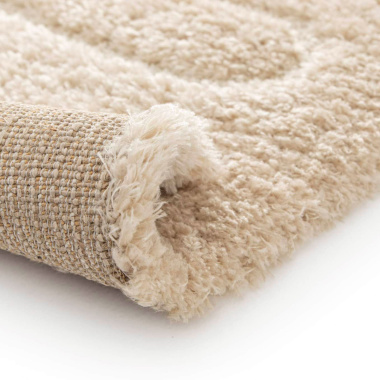 Revers du tapis Zig-Zag caramel matière recyclée polyester certifié Oeko-Tex