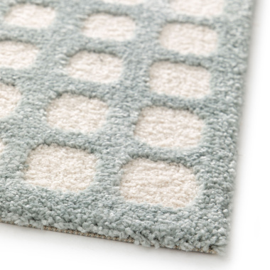 Bord du tapis de salon enroulé Art Abstrait - Bleu ciel avec relief et texture dense