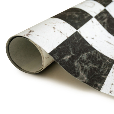 Rouleau de moquette Stand imprimée Damier marbré noir et blanc pour événements et expositions