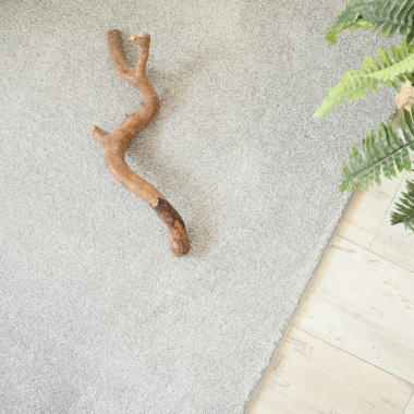 Tapis doux poils longs - Touch gris clair - Galon gris clair - vue du dessus