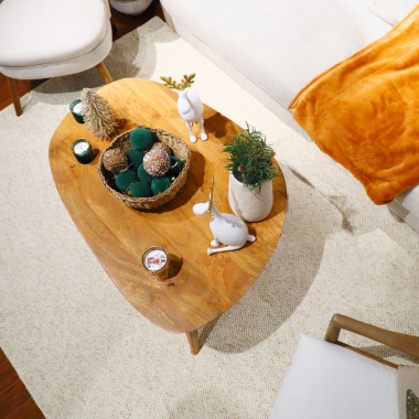 Tapis de salon ou chambre Bouclette crème fouettée - vue du dessus