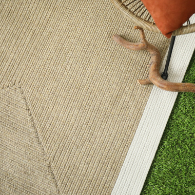 Tapis imitation fibres naturelles intérieur et extérieur Provence aspect jute - vue de haut