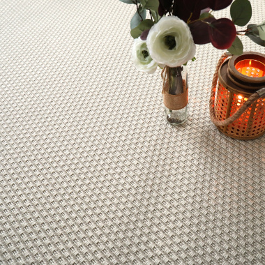 Tapis sur mesure Tissé plat natté Sumatra - blanc - zoom