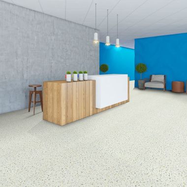 Sol Vinyle Kitchen terrazzo granito coloré - reception