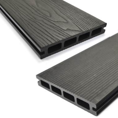 Lame terrasse en bois composite 2 côtés - Brun - vue de près