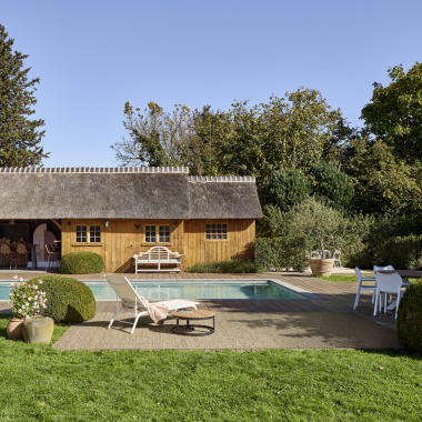 Tapis sur mesure Tissé plat aspect coton - Yoga - Beige naturel - jardin