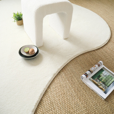 Tapis forme organique - Influence blanc crème - salon