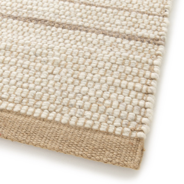 Tapis naturel en laine et jute Redwood beige et crème - coin