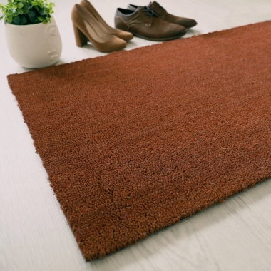 Tapis sur mesure Paillasson Brosse Coco 17mm - Rouille - Vue de loin