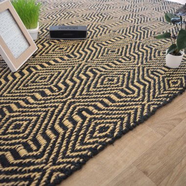 Tapis en Jute Bicolore à Motifs - Tranche