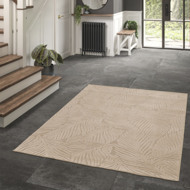 Tapis intérieur et extérieur en relief - Lauria - Beige - entrée