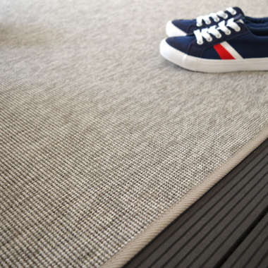 Tapis intérieur / extérieur Mahé silver galon beige - Macro tranche