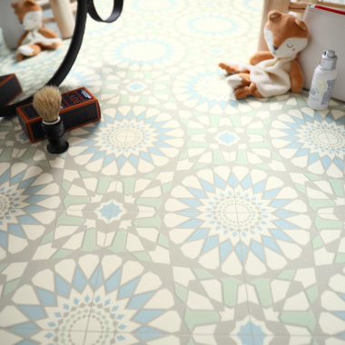 Sol Vinyle Style - Carreaux de ciment motif mosaïque - Vue de face