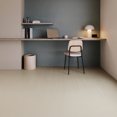 Sol Vinyle Résistance Pro - Parquet bois vintage peint - Beige - bureau
