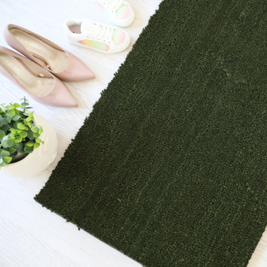 Paillasson - Tapis brosse Coco - Vert - Ep. 17mm - sur mesure