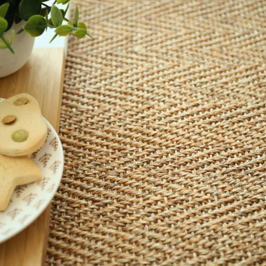 Tapis sur mesure Sisal Veracruz Chevron ecru - vue de près