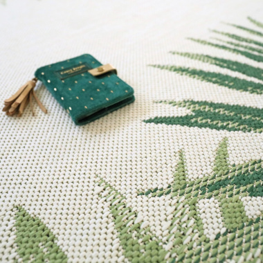 Tapis Tropical - Feuillages verts - Intérieur / Extérieur - Vue de près