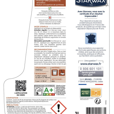 Entretien Brillant Starwax Parquets et Sols Stratifiés - 1L