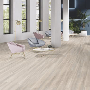 Lame vinyle Gerflor - Creation 40 rigid acoustic à clipser - Bostonian oak Beige - open space