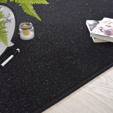 Tapis chambre d'enfant - Pailleté Flash Noir - Tranche