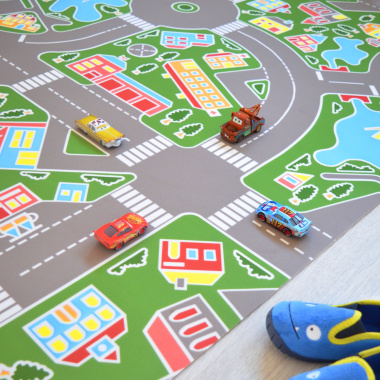 Tapis sur mesure Vinyle pour les enfants Circuit - Les Rues de la Ville Verte - Tranche
