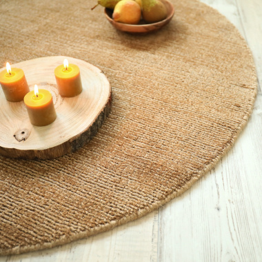 Tapis rond en jute et coton - Lounge - Naturel - Vue de près
