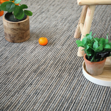 Tapis sur mesure tissé plat Bornéo silver - salon