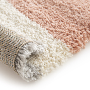 Tapis doux à poils longs - Eden - Triangles multicolore - envers