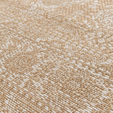 Tissage plat effet sisal du tapis Naya beige et blanc à l'aspect naturel