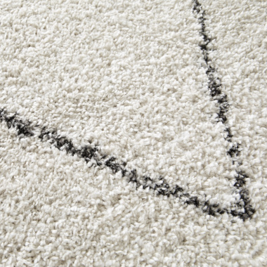 Tapis motif berbère - Rituel - Noir et écru - vue de près