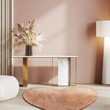 Tapis coeur rose corail édition limité - salon