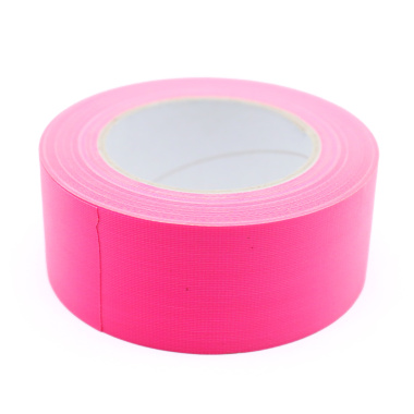 Gaffeur toilé rose 50 mm, adhésif fluo sans résidu