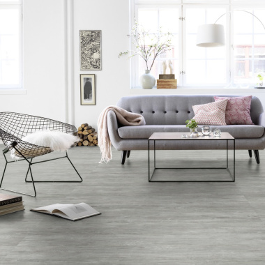 Lame à clipser - Sol vinyle ID Essential Click 30 - Country Oak Cold grey - Ambiance salon