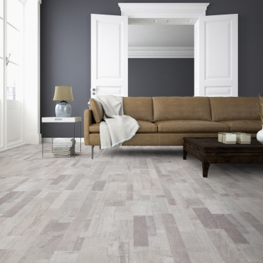 Parquet flottant Stratifié - Chêne mix beige contrasté - Ambiance salon